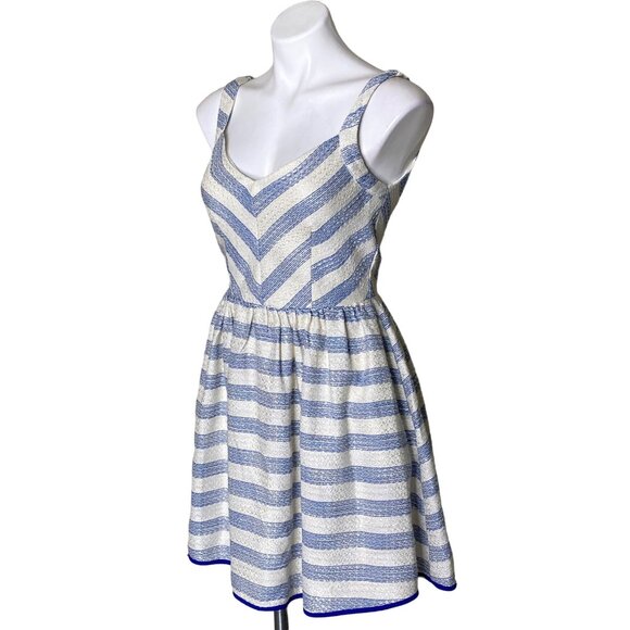 Line & Dot NWT $138 Stripe Stripe Open Back Minidress, Blue White Women's Size S - Picture 9 of 13